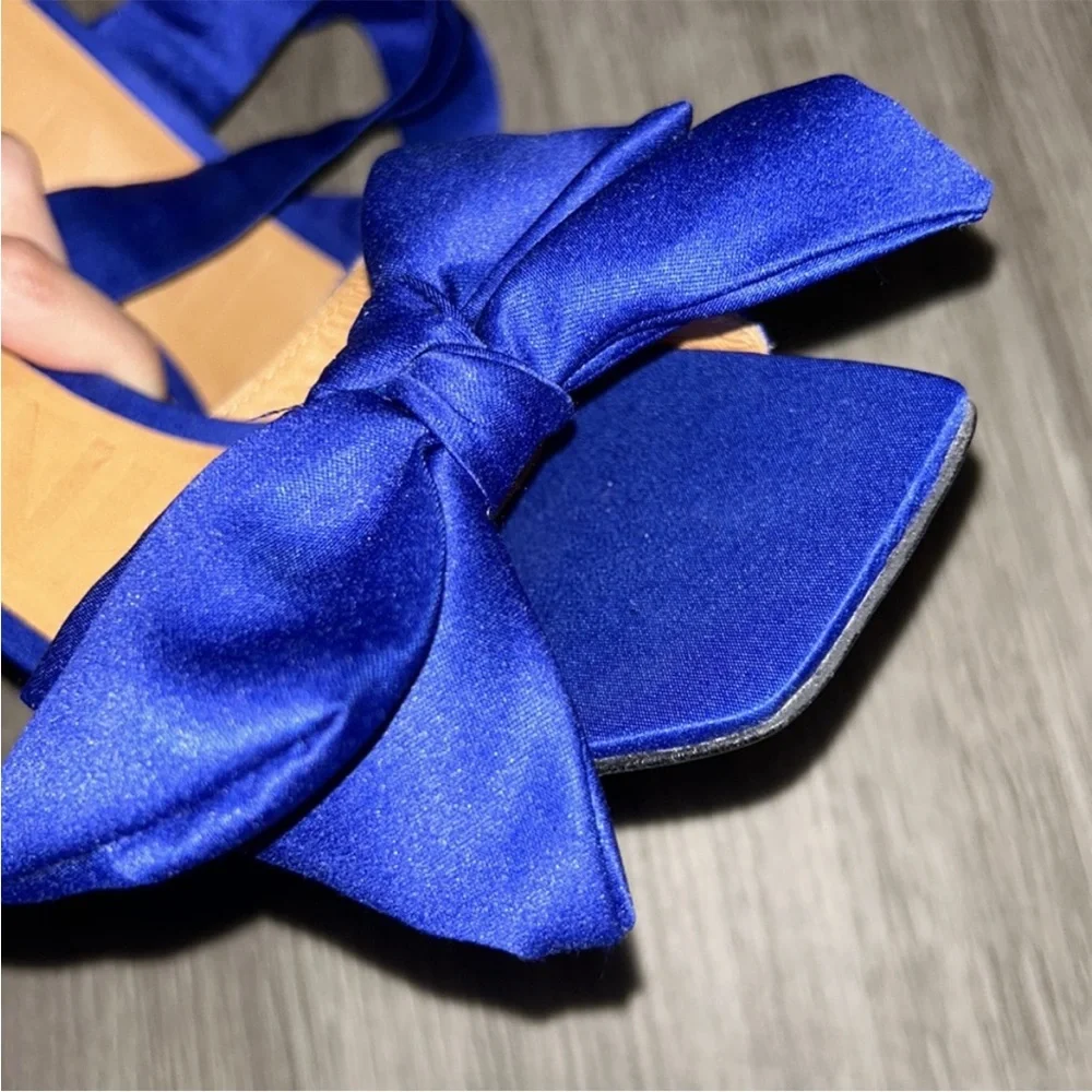 Ganni Bow Ankle Tie Sandal